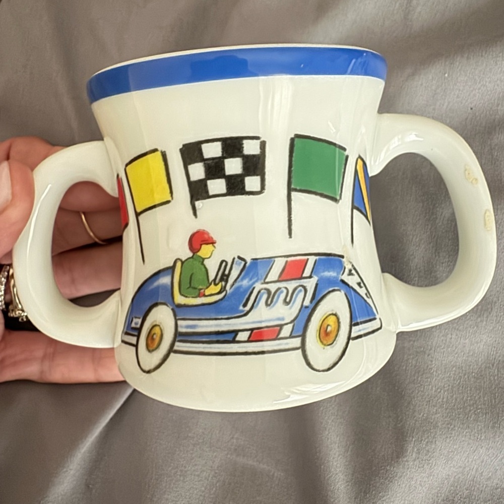 💥SALE Discontinued RARE Tiffany & Co. Racing Car Mug with Blue and Red 2002